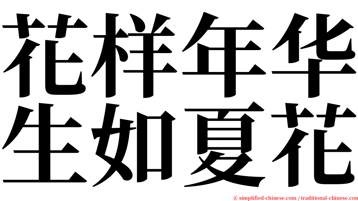 花样年华生如夏花 serif font