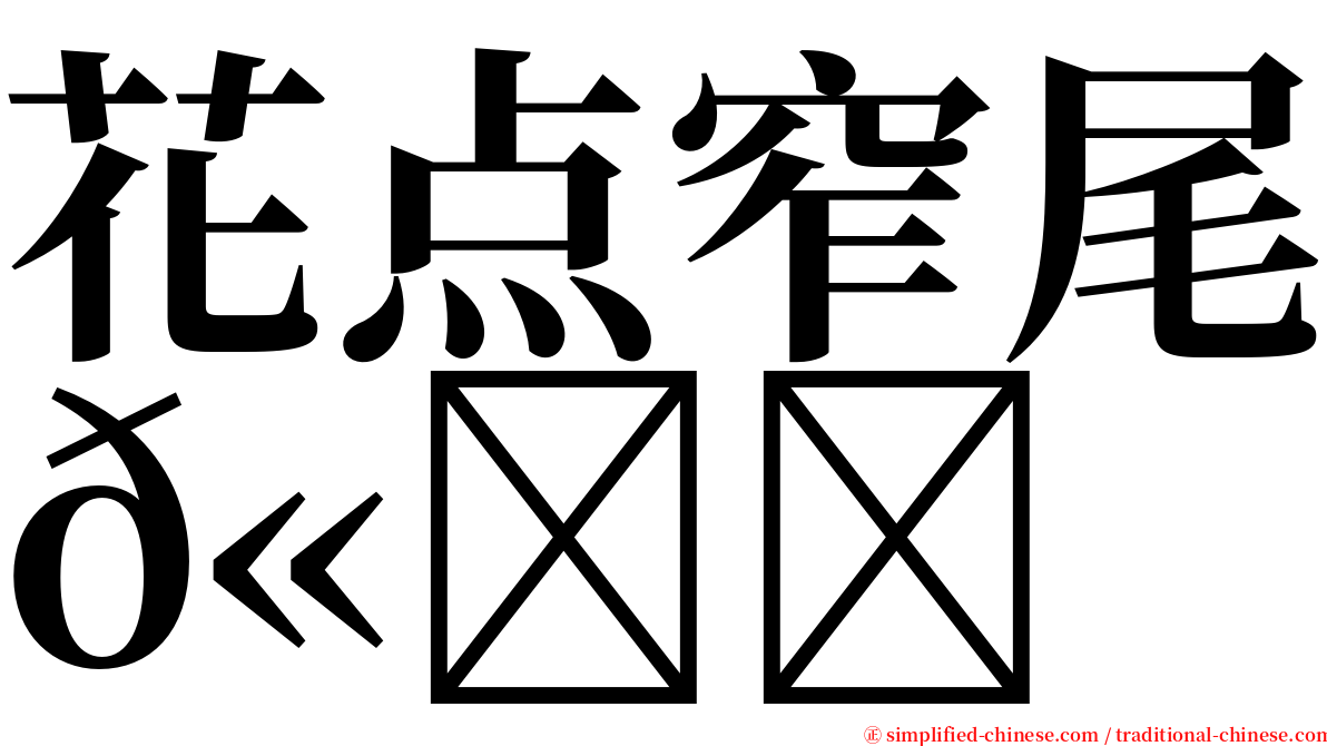 花点窄尾𫚉 serif font