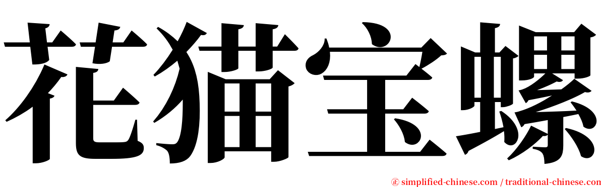 花猫宝螺 serif font