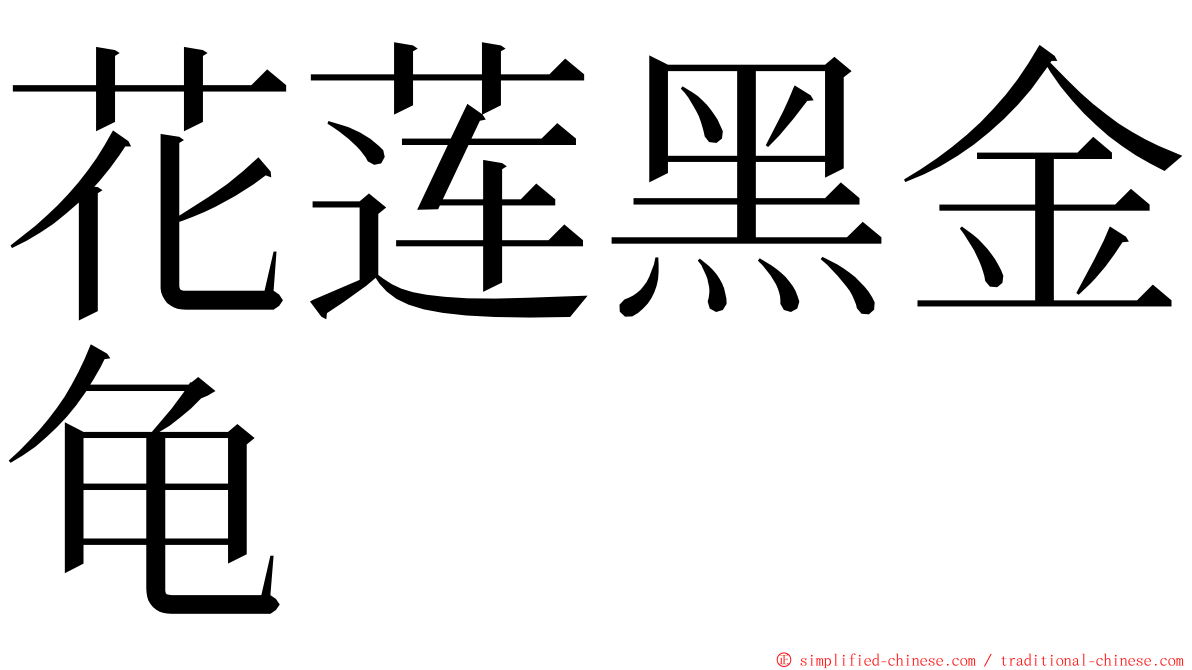 花莲黑金龟 ming font