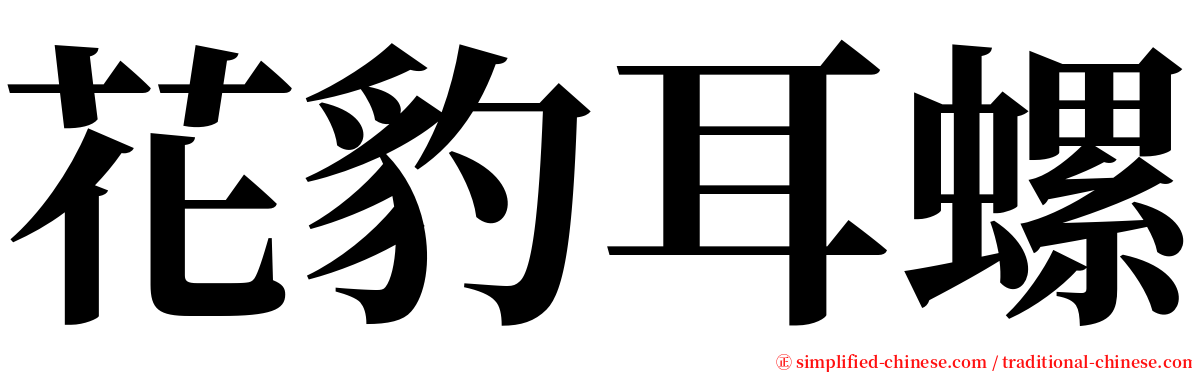 花豹耳螺 serif font