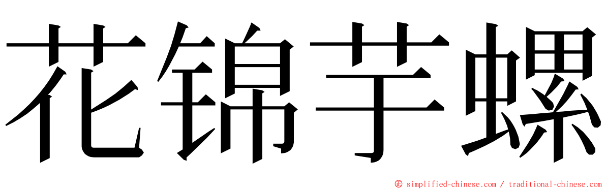 花锦芋螺 ming font