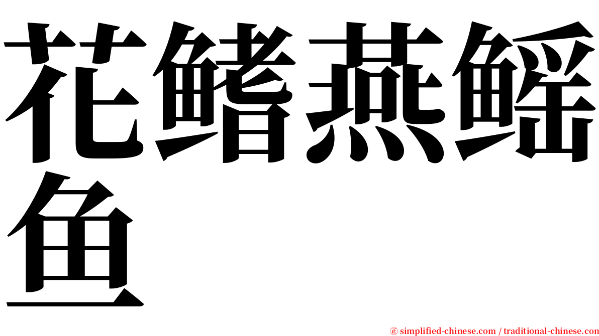 花鳍燕鳐鱼 serif font