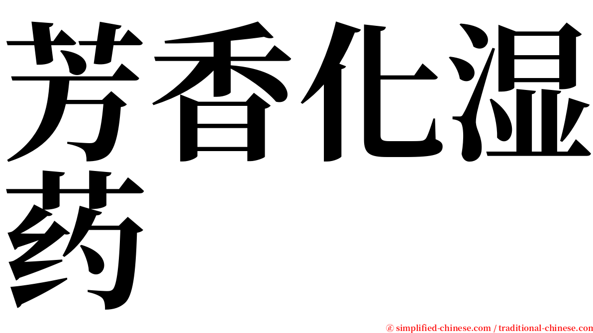 芳香化湿药 serif font