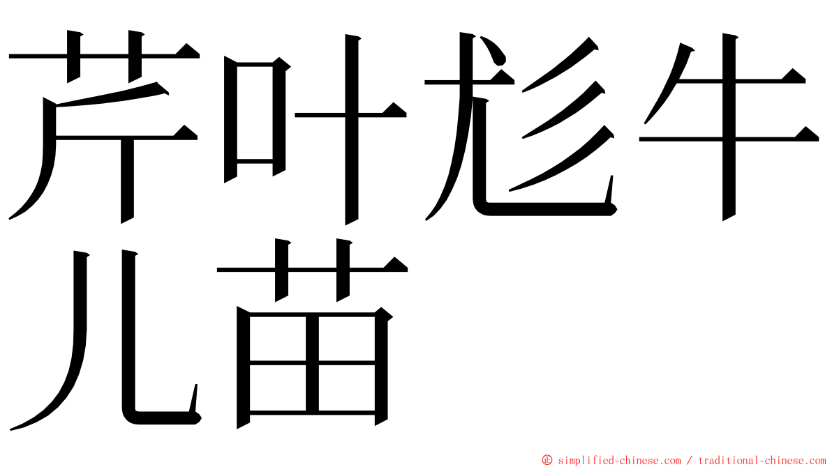 芹叶尨牛儿苗 ming font