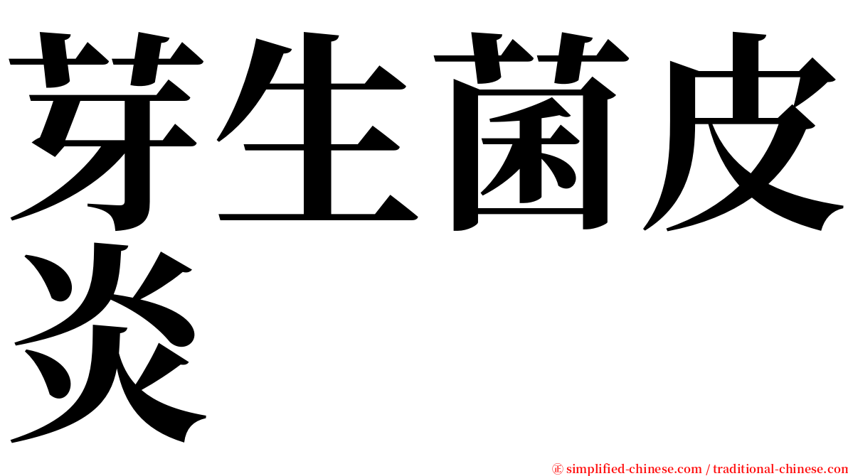 芽生菌皮炎 serif font