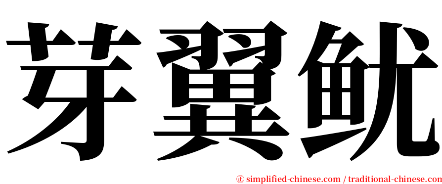 芽翼鱿 serif font