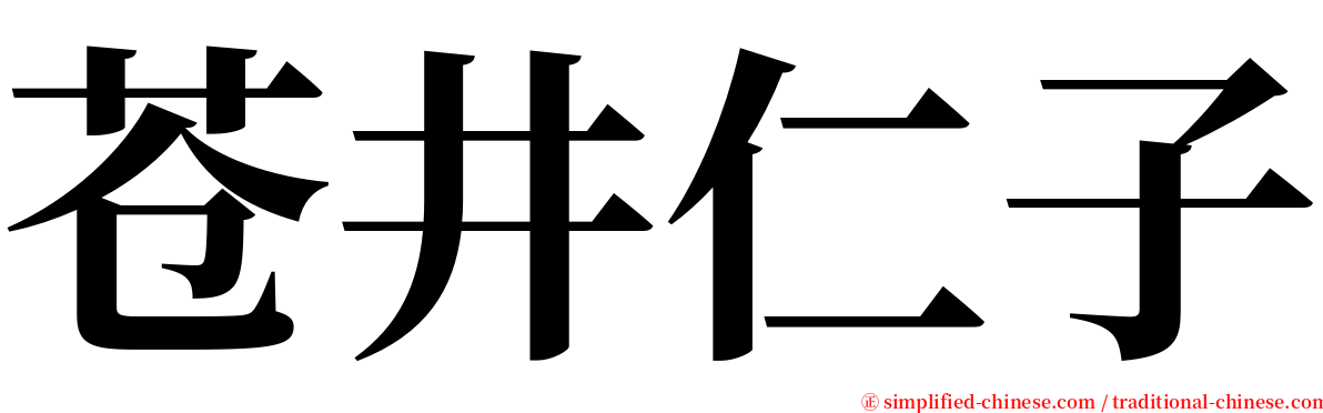 苍井仁子 serif font