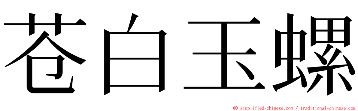 苍白玉螺 ming font