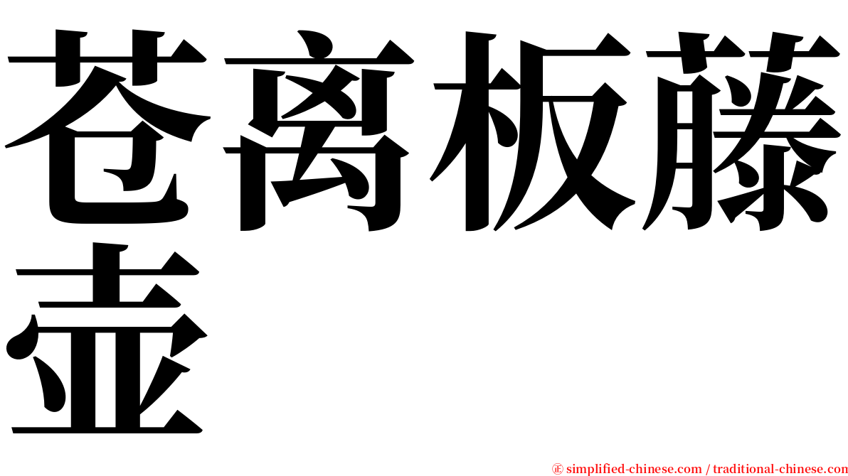 苍离板藤壶 serif font