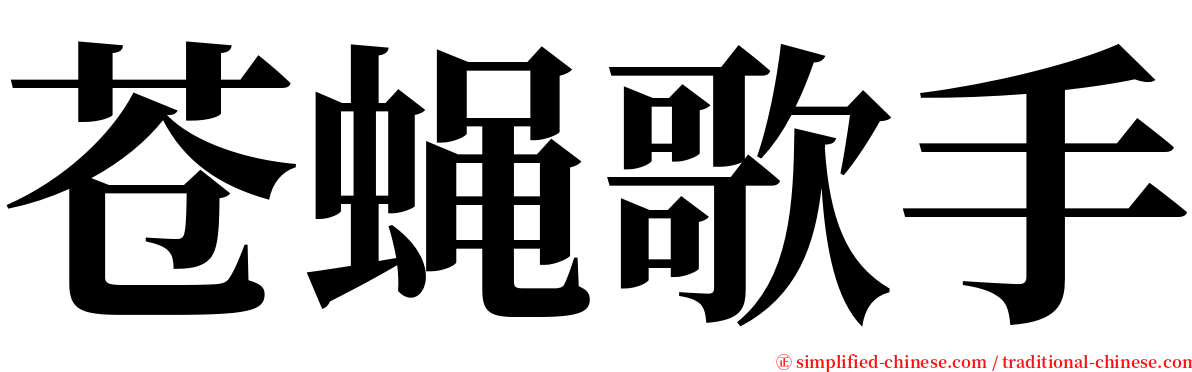 苍蝇歌手 serif font