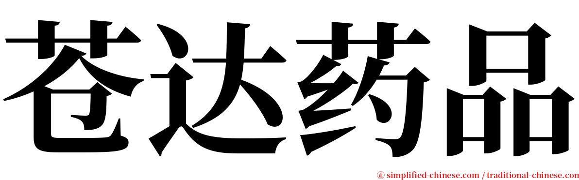 苍达药品 serif font