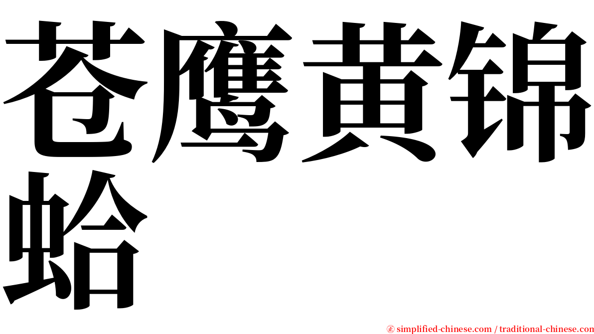 苍鹰黄锦蛤 serif font