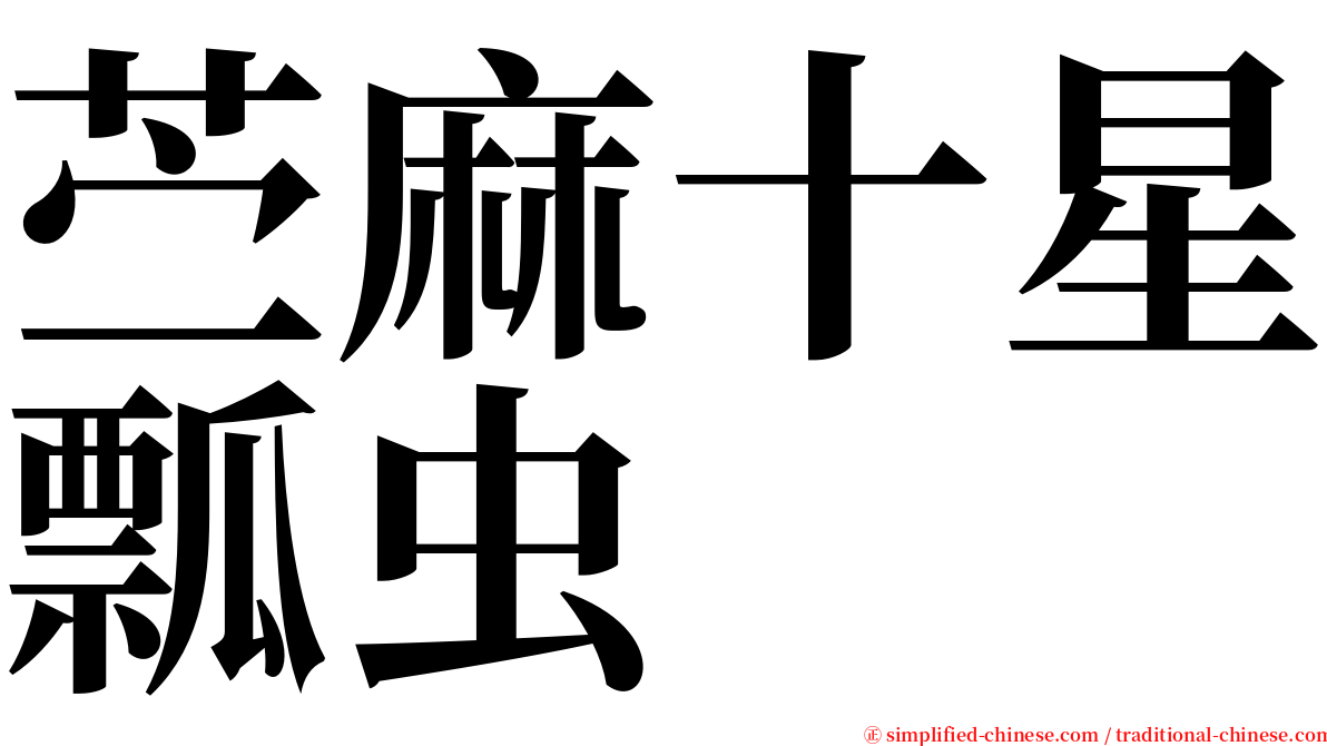 苎麻十星瓢虫 serif font