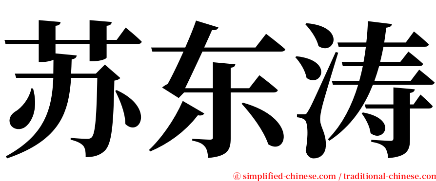 苏东涛 serif font