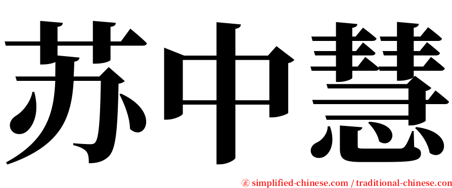 苏中慧 serif font