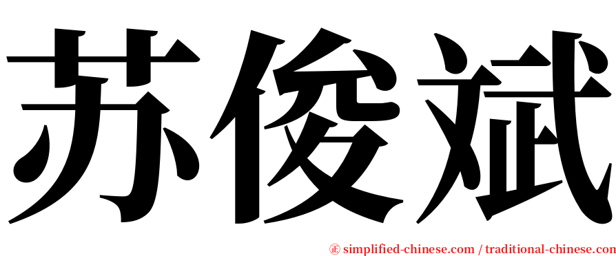 苏俊斌 serif font