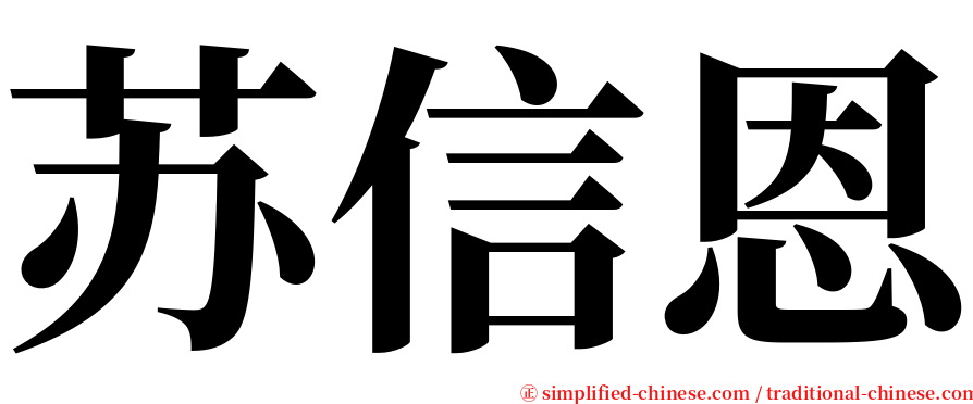 苏信恩 serif font