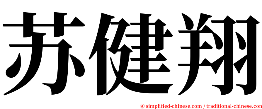 苏健翔 serif font