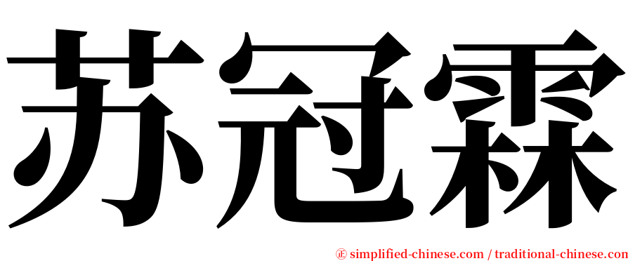 苏冠霖 serif font