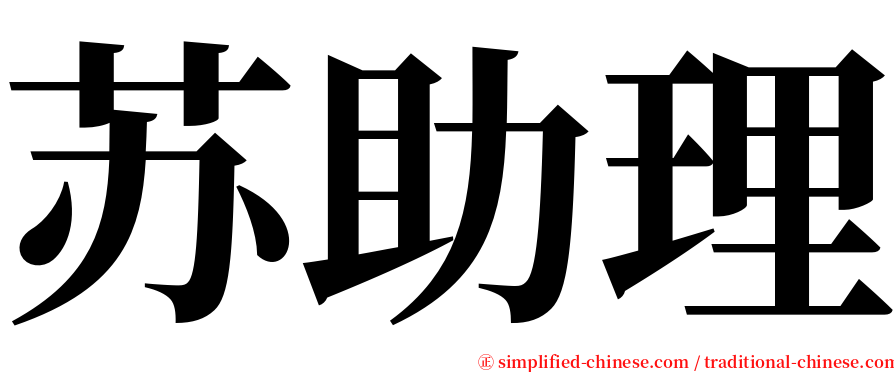 苏助理 serif font