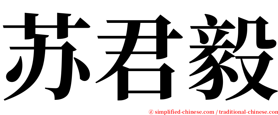 苏君毅 serif font