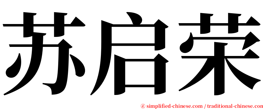 苏启荣 serif font