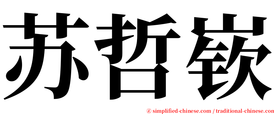 苏哲嵚 serif font