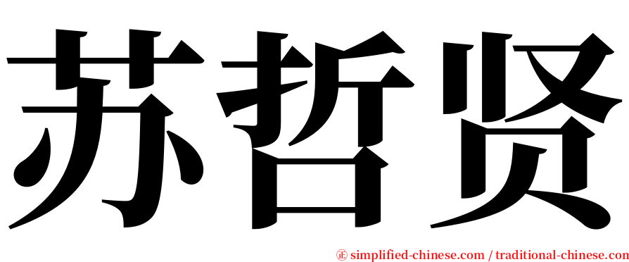 苏哲贤 serif font