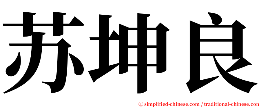 苏坤良 serif font