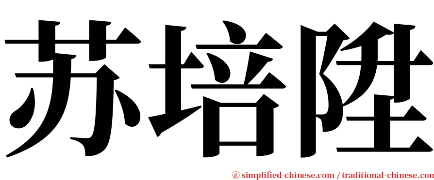 苏培陞 serif font