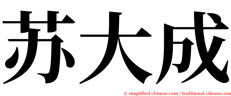 苏大成 serif font