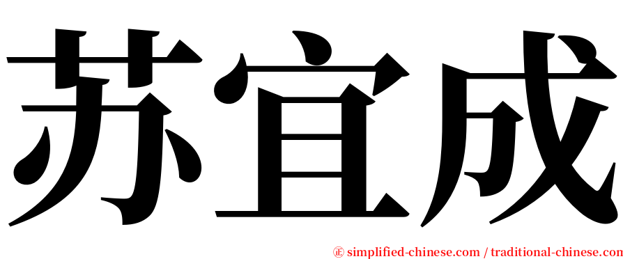 苏宜成 serif font