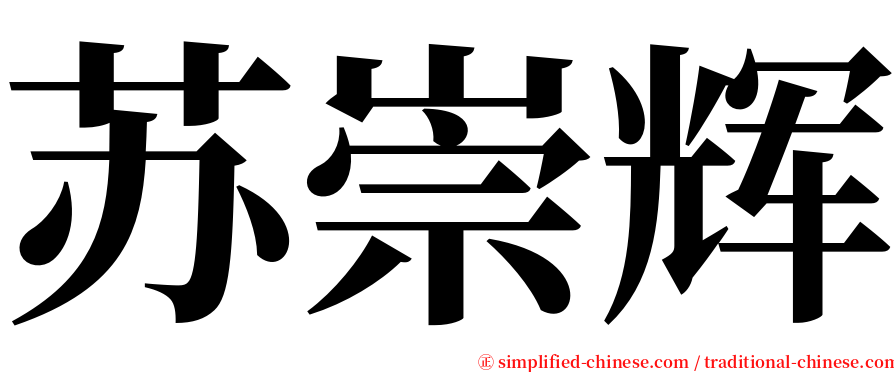 苏崇辉 serif font