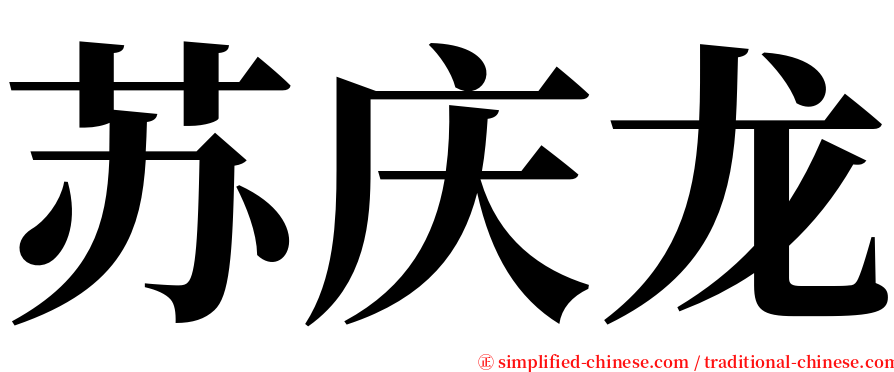 苏庆龙 serif font