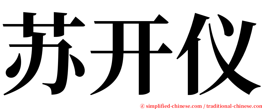 苏开仪 serif font