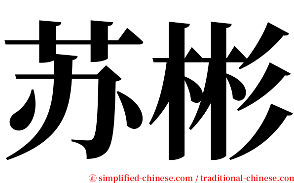 苏彬 serif font