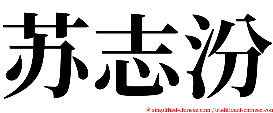苏志汾 serif font