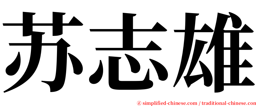 苏志雄 serif font