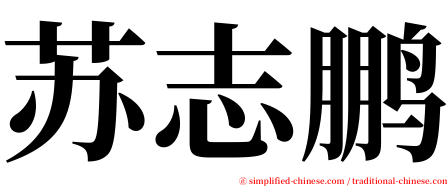 苏志鹏 serif font