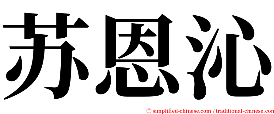 苏恩沁 serif font