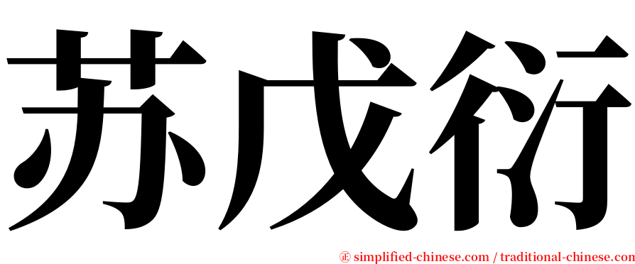 苏戊衍 serif font