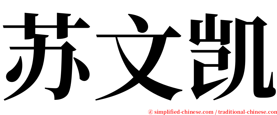 苏文凯 serif font