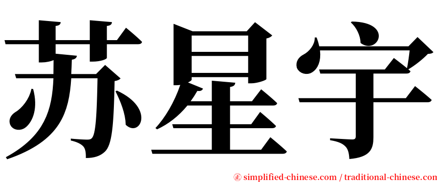 苏星宇 serif font