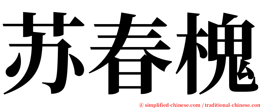 苏春槐 serif font