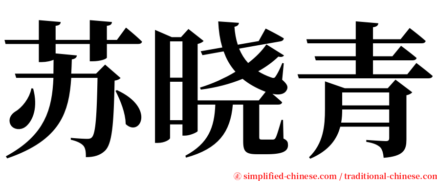 苏晓青 serif font