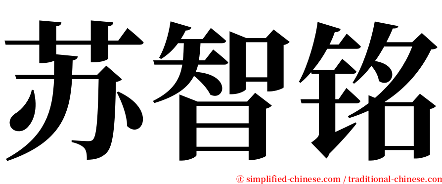 苏智铭 serif font