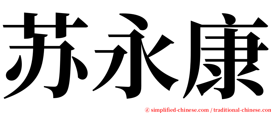 苏永康 serif font