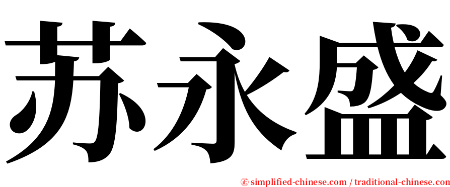 苏永盛 serif font