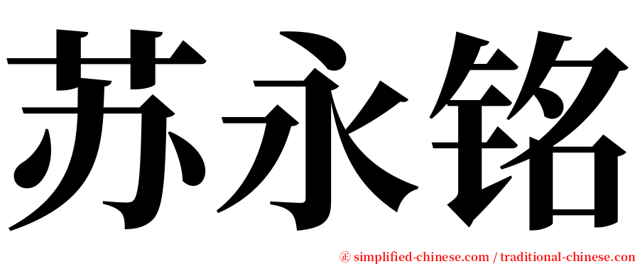 苏永铭 serif font